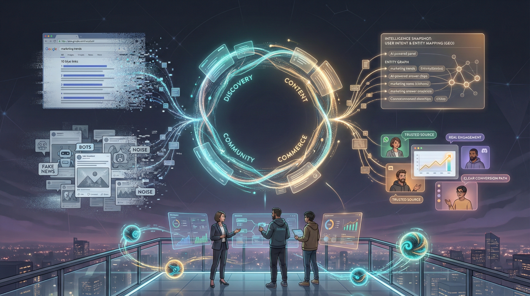 Featured image for From Campaigns to Intelligence Ecosystems: How AI Is Rewiring Marketing in 2026